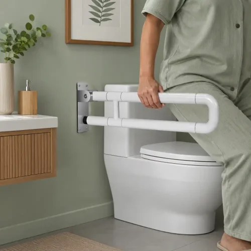 Handicap Bathroom Foldable Commode Holder – Wall Mounted Toilet Safety Grab Bar Sri Lanka