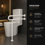 Handicap Bathroom Foldable Commode Holder with Stand | Heavy Duty Toilet Safety Rail