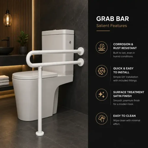 Handicap Bathroom Foldable Commode Holder with Stand | Heavy Duty Toilet Safety Rail