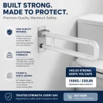 Handicap Bathroom Foldable Commode Holder – Wall Mounted Toilet Safety Grab Bar Sri Lanka - Image 2