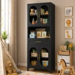 Steel Storage Cabinet – Multipurpose Kitchen & Home Organizer | Black & White - Image 8