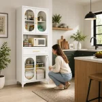 Steel Storage Cabinet – Multipurpose Kitchen & Home Organizer | Black & White - Image 9