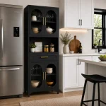 Steel Storage Cabinet – Multipurpose Kitchen & Home Organizer | Black & White - Image 6