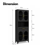 Steel Storage Cabinet – Multipurpose Kitchen & Home Organizer | Black & White - Image 3
