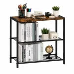 3 Tier Multipurpose Steel Shoe & Storage Rack with Rustic MDF Top - Image 3