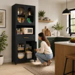 Steel Storage Cabinet – Multipurpose Kitchen & Home Organizer | Black & White - Image 4