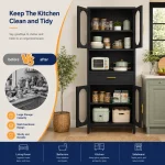 Steel Storage Cabinet – Multipurpose Kitchen & Home Organizer | Black & White - Image 5