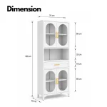 Steel Storage Cabinet – Multipurpose Kitchen & Home Organizer | Black & White - Image 2