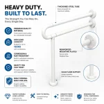 Handicap Bathroom Foldable Commode Holder with Stand | Heavy Duty Toilet Safety Rail - Image 2
