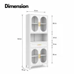 Steel Storage Cabinet – Multipurpose Kitchen & Home Organizer | Black & White - Image 2