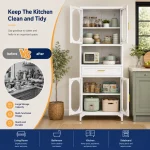 Steel Storage Cabinet – Multipurpose Kitchen & Home Organizer | Black & White - Image 10