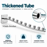 9 & 11 Ball Chrome Wall-Mounted Clothes Hanging Bracket - Image 3