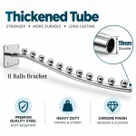 9 & 11 Ball Chrome Wall-Mounted Clothes Hanging Bracket - Image 2