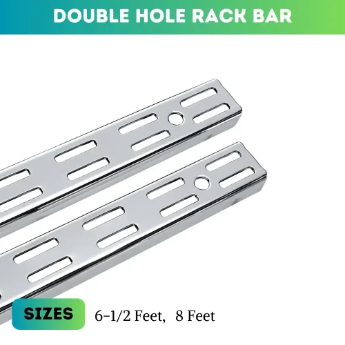 Double Slotted Chrome Rack Bar – 6.5ft & 8ft