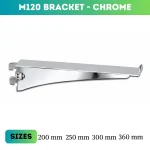 M120 Chrome Steel Shelf Support Bracket – 200mm to 360mm