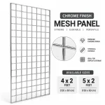 Chrome Wire Grid Mesh Display Panel – 4x2ft & 5x2ft
