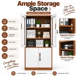 Steel Display & Storage Cupboard with Adjustable Shelves - Image 6