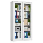 Lockable Glass Door Steel File & Book Storage Cupboard