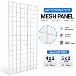 White Powder Coated Wire Mesh Display Panel – 4x2ft & 5x2ft