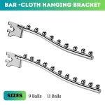 9 & 11 Ball Chrome Rack Bar Clothes Display Bracket