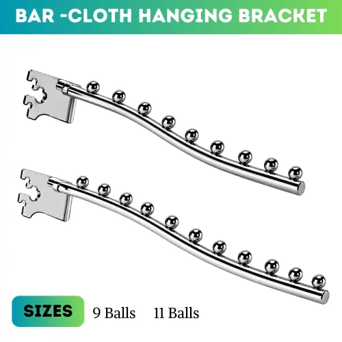 9 & 11 Ball Chrome Rack Bar Clothes Display Bracket
