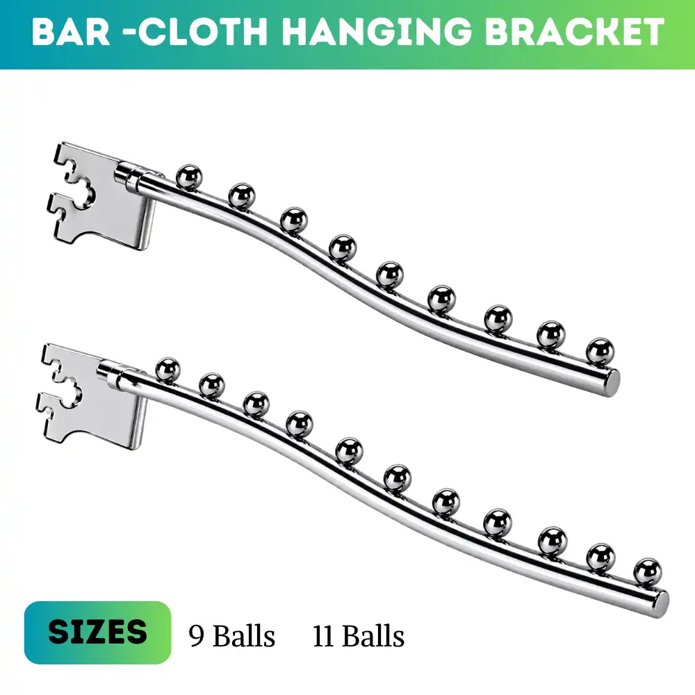 rack bar 9 & 11 Ball Chrome Rack Bar Clothes Display Bracket - Image 1
