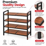 4 Tier Steel Frame Wooden Storage Rack - Image 4