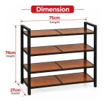 4 Tier Steel Frame Wooden Storage Rack - Image 2