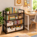 4 Tier Steel Frame Wooden Storage Rack - Image 5