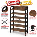 5 Layer & 6 Layer Steel Frame Wooden Storage Rack - Image 11
