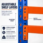 5 Layer Heavy Duty Warehouse Storage Rack – 350KG Per Shelf | Diamond Cut Gloss Finish - Image 4