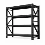 4 Shelf Heavy Duty Black Warehouse Storage Rack – 200KG Per Shelf | Adjustable Steel Shelving - Image 5