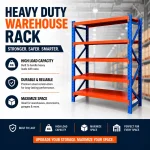 5 Layer Heavy Duty Warehouse Storage Rack – 350KG Per Shelf | Diamond Cut Gloss Finish - Image 3