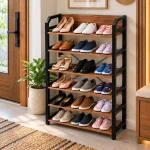 5 Layer & 6 Layer Steel Frame Wooden Storage Rack - Image 10